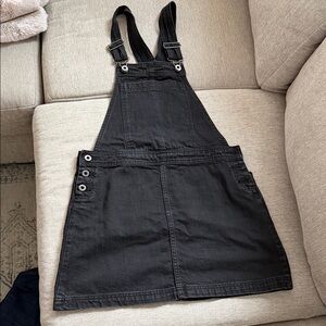 Jack Wills Black Denim Overall Dress